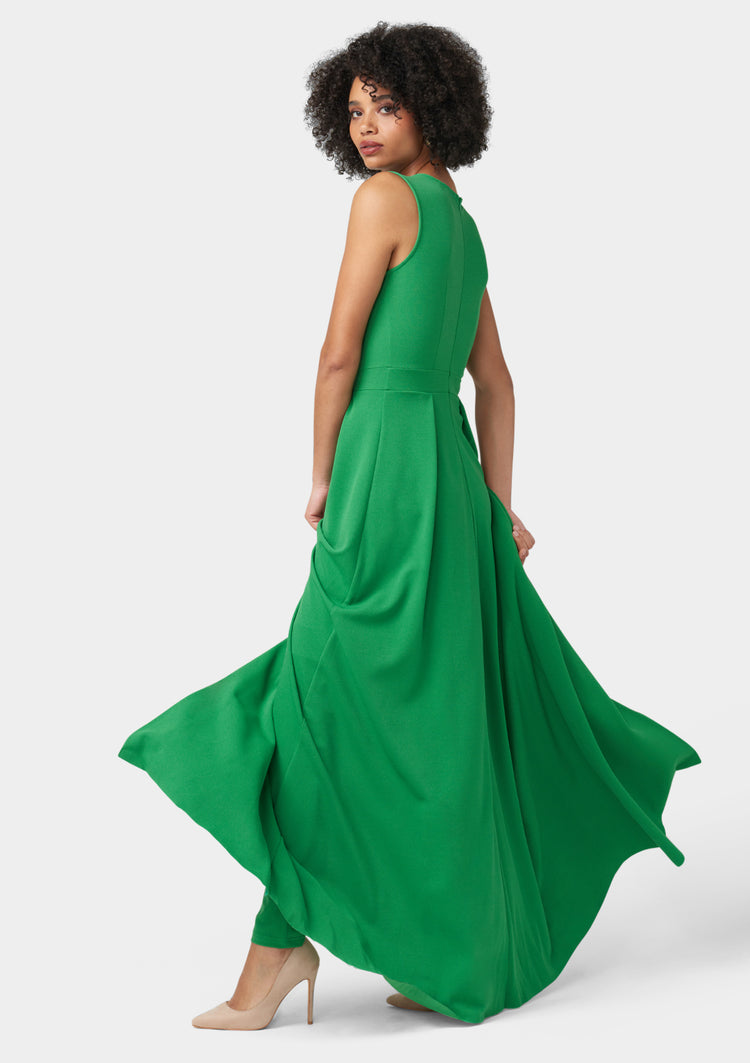 Alloy Apparel Tall Milan Jumpsuit with Skirt Overlay Kelly Green S