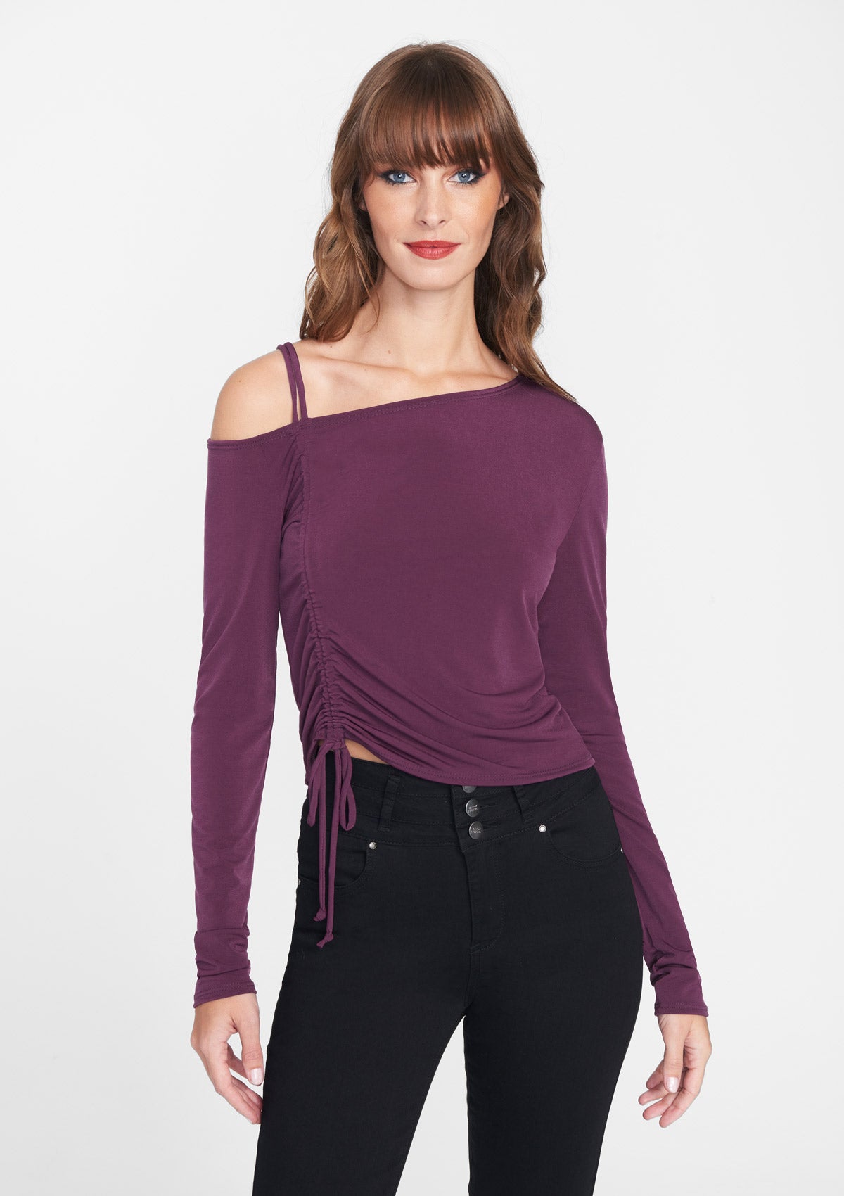 Purple one shoulder online top